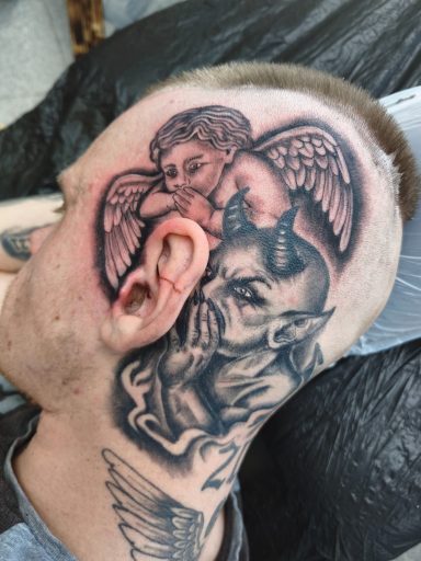 Headtattoo,Beauty and Color Tattoo