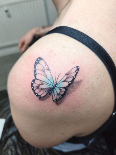 Schmetterling, Beauty and Color Tattoo